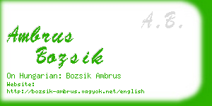 ambrus bozsik business card